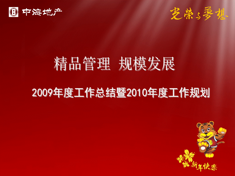中海2009年度工作总结暨2010年度工作规划.ppt