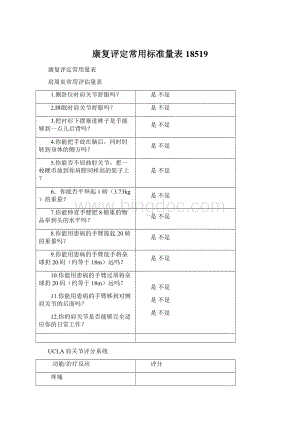 康复评定常用标准量表18519.docx