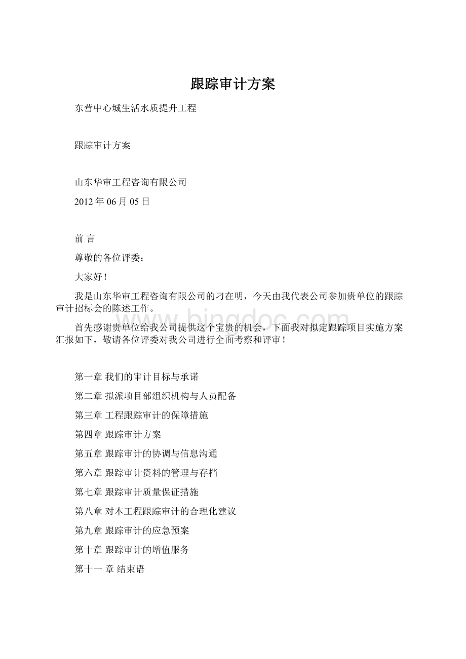 跟踪审计方案Word文件下载.docx