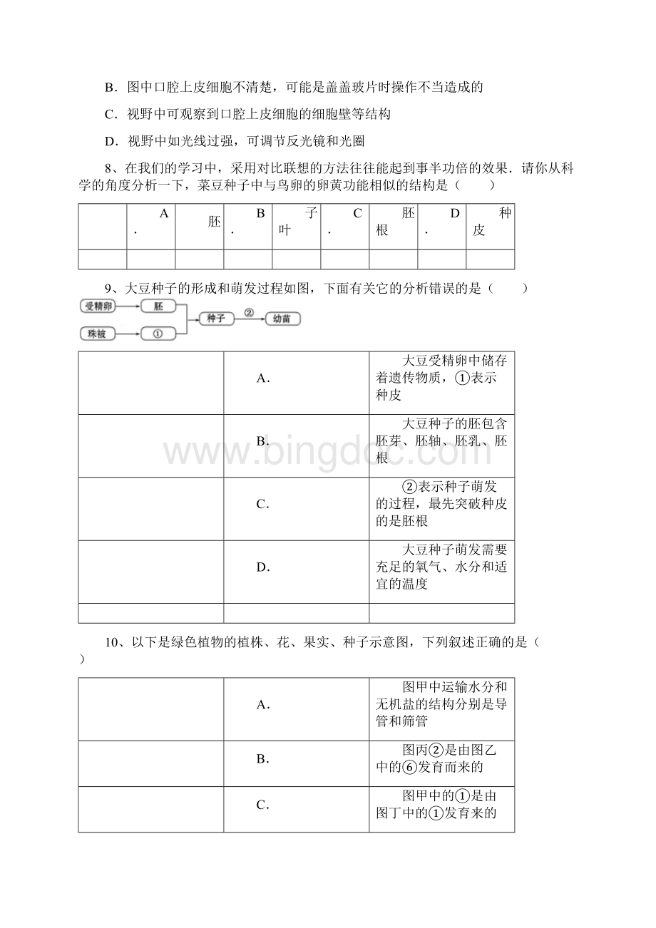 光明中学八年级生物月考.docx_第3页