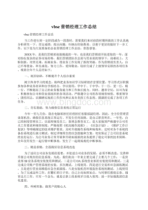 vbse营销经理工作总结Word文件下载.docx