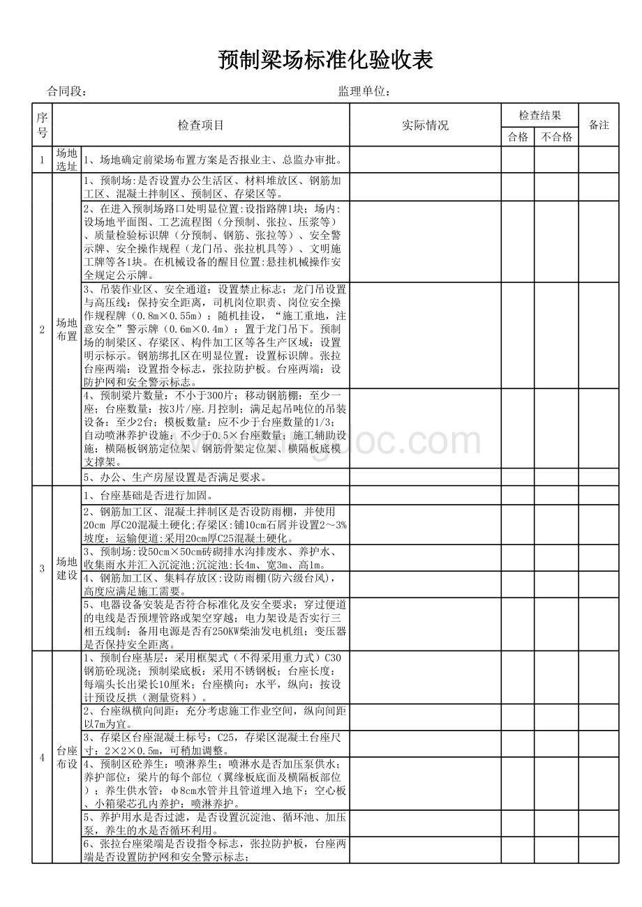 预制梁场建设验收标准.xls_第1页