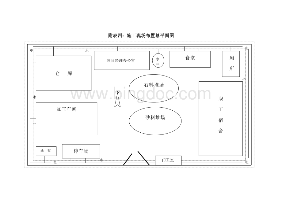 施工现场布置总平面图.doc