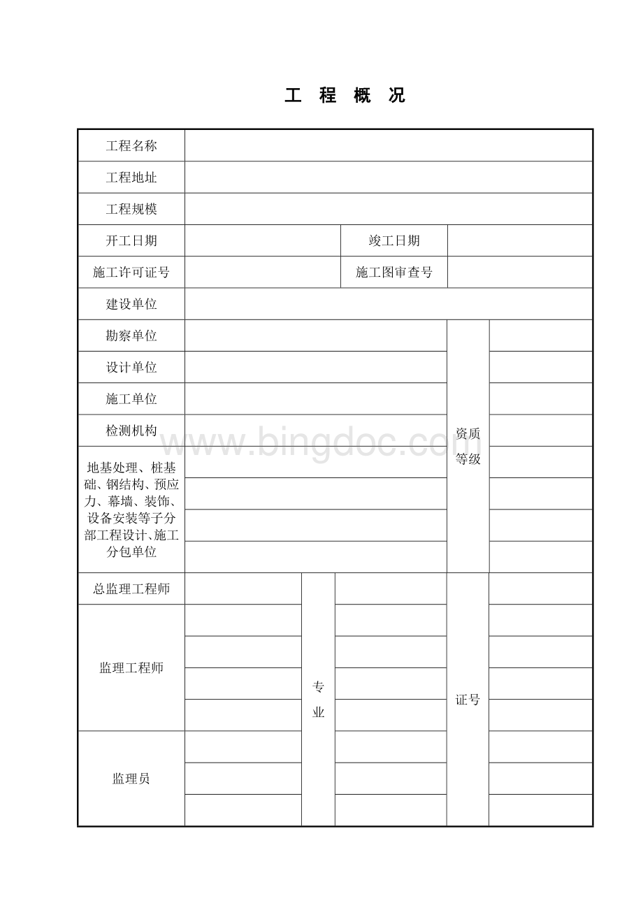 新版监理用表JLA单位工程质量评估报告封面回公司领取Word文档下载推荐.doc_第2页