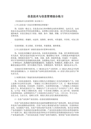 信息技术与信息管理综合练习Word下载.docx