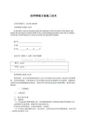 挂网喷锚方案施工技术.docx