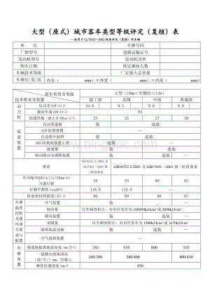 公交车类型评定表.doc