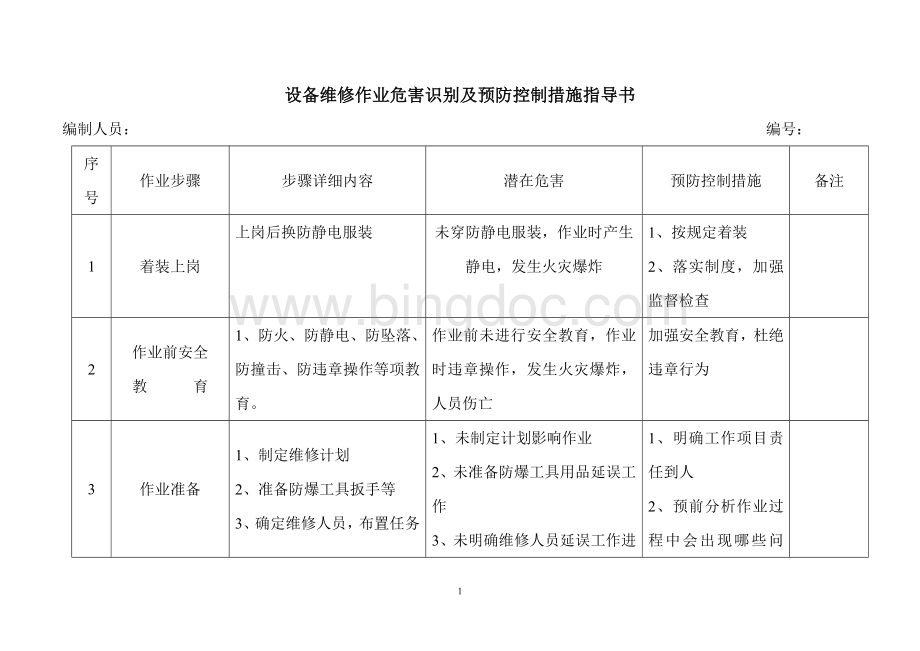 设备维修作业指导书Word文档下载推荐.doc