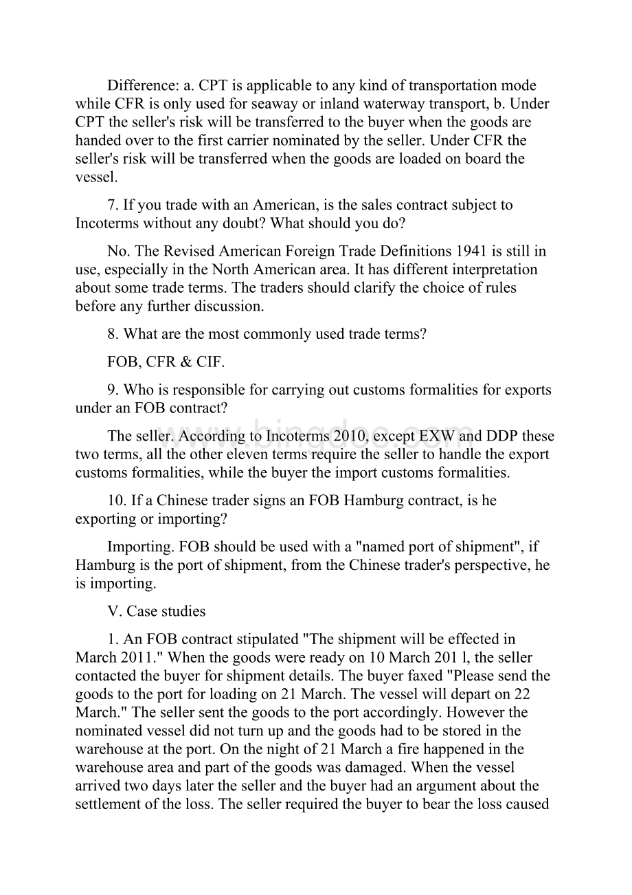 国际贸易实务英文第二课后习题答案.docx_第3页