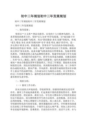 初中三年规划初中三年发展规划.docx