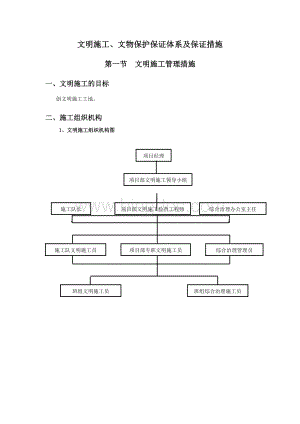 文明施工、文物保护保证体系及保证措施.docx