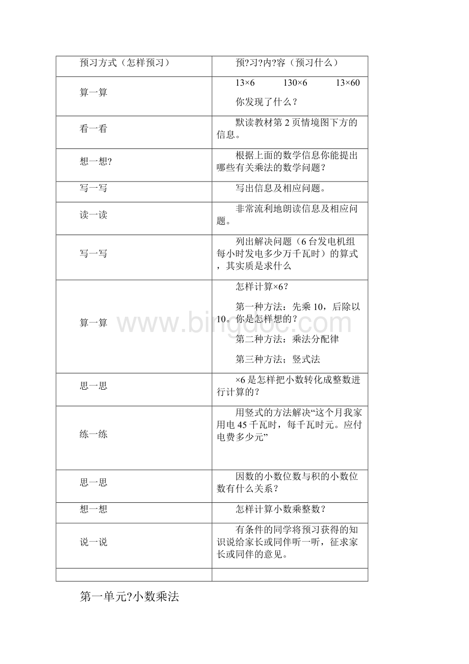 小学数学五年级上册预习提纲完整版.docx_第2页