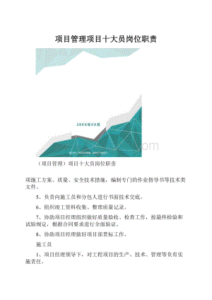 项目管理项目十大员岗位职责.docx