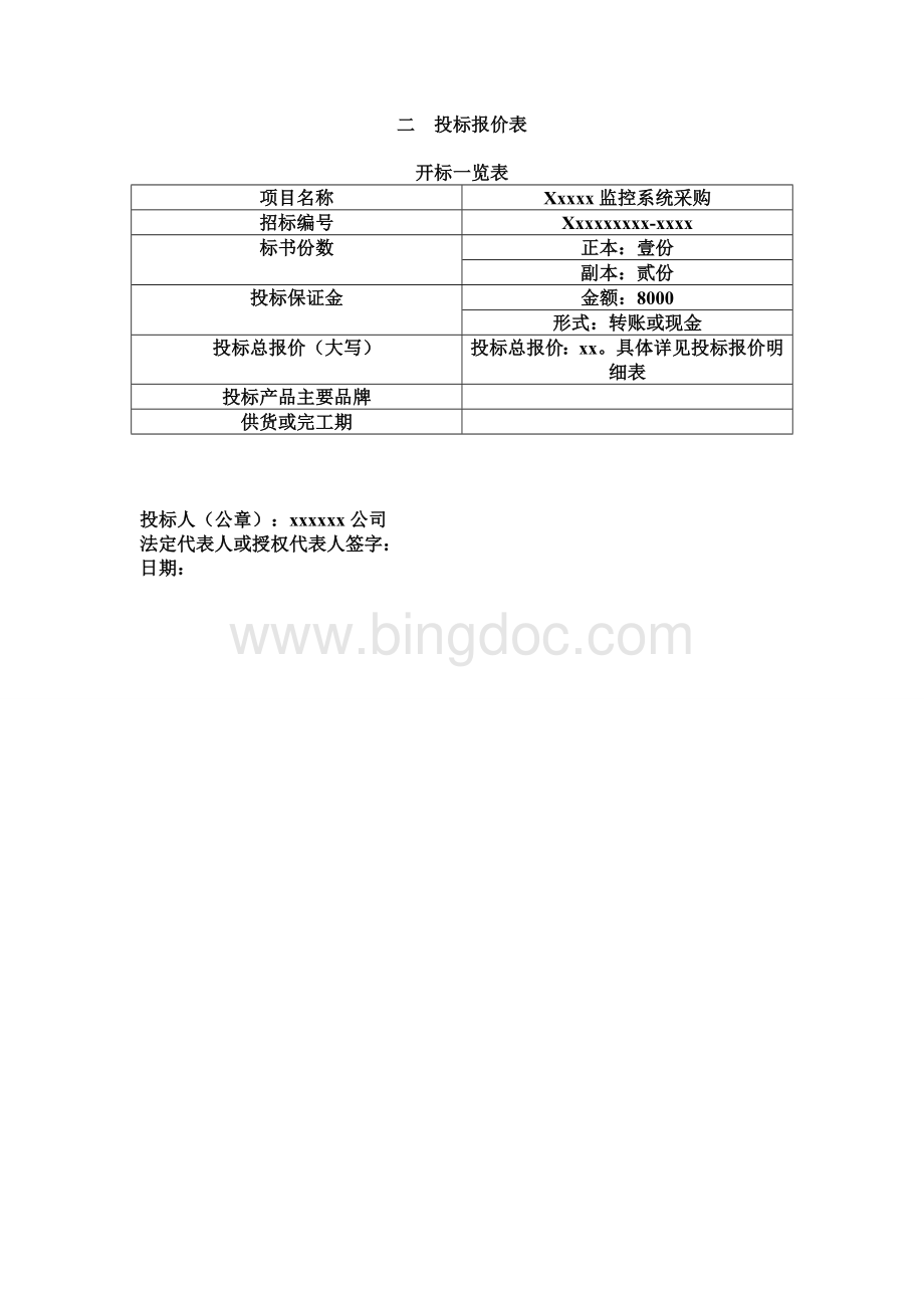 度全景摄像机安防监控投标书.doc_第3页