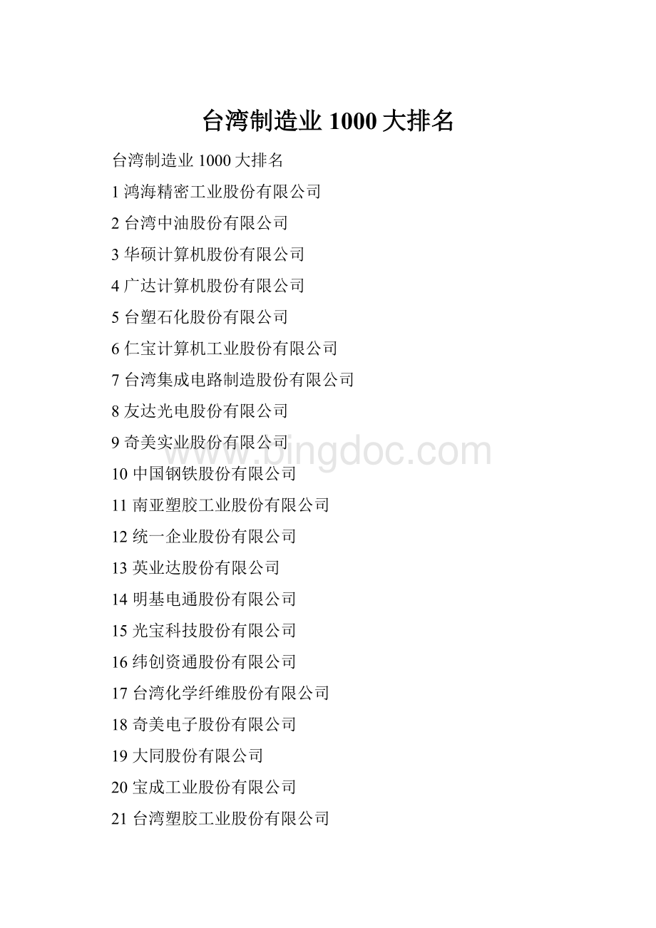 台湾制造业1000大排名.docx_第1页