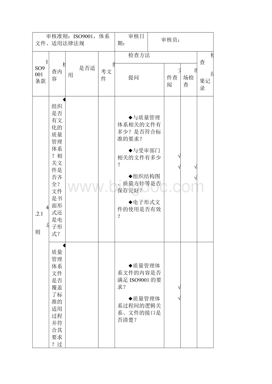 iso9000内审检查表全套.docx_第2页