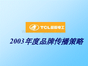 TCL国际电工品牌推广策略(完成稿).ppt