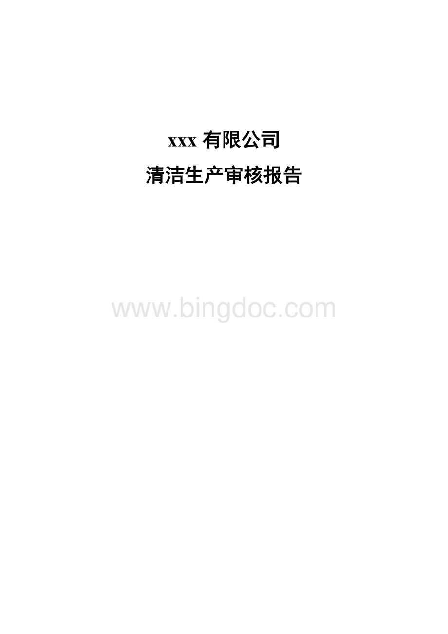 XX公司清洁生产审核报告.doc