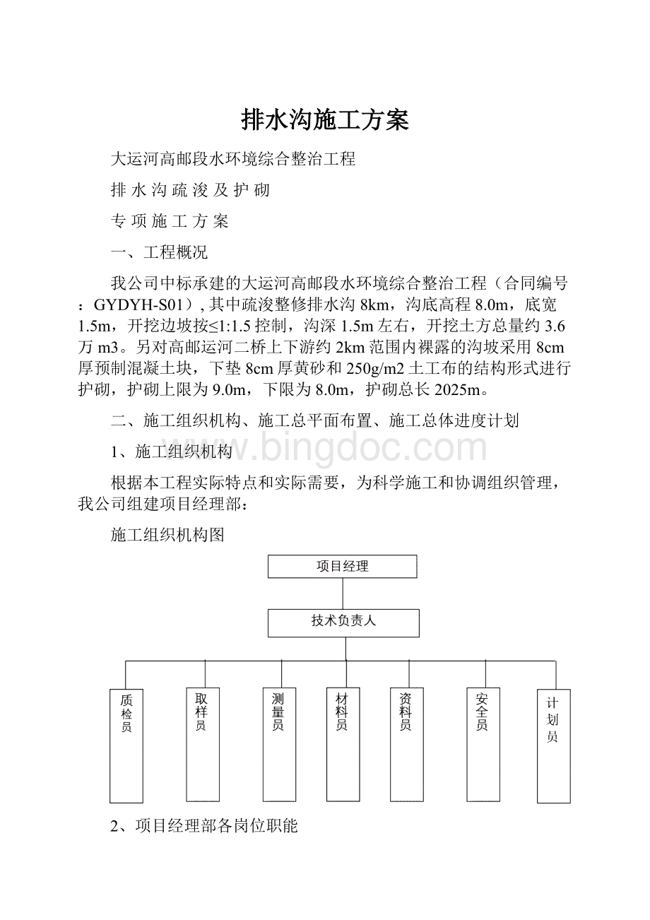 排水沟施工方案.docx