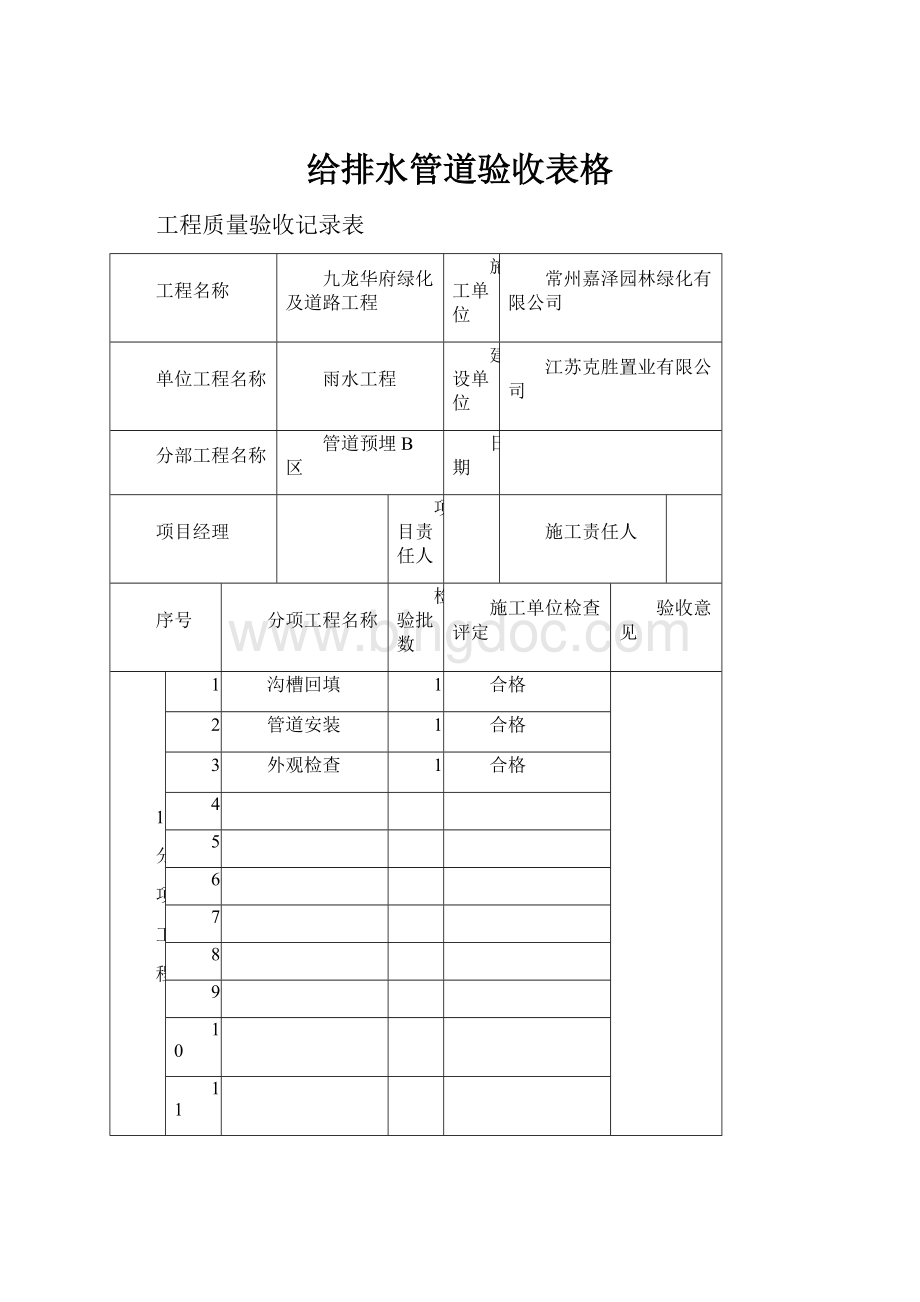 给排水管道验收表格.docx_第1页