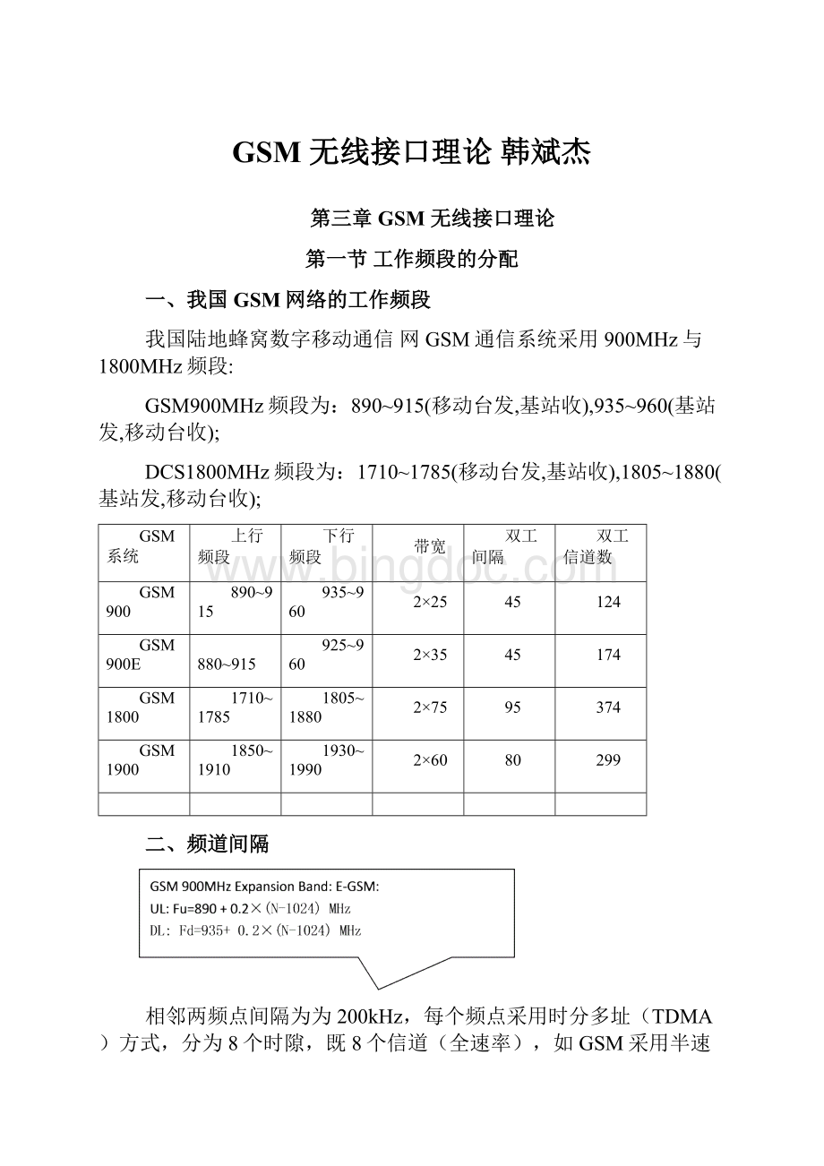 GSM 无线接口理论 韩斌杰.docx