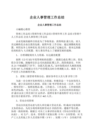 企业人事管理工作总结.docx