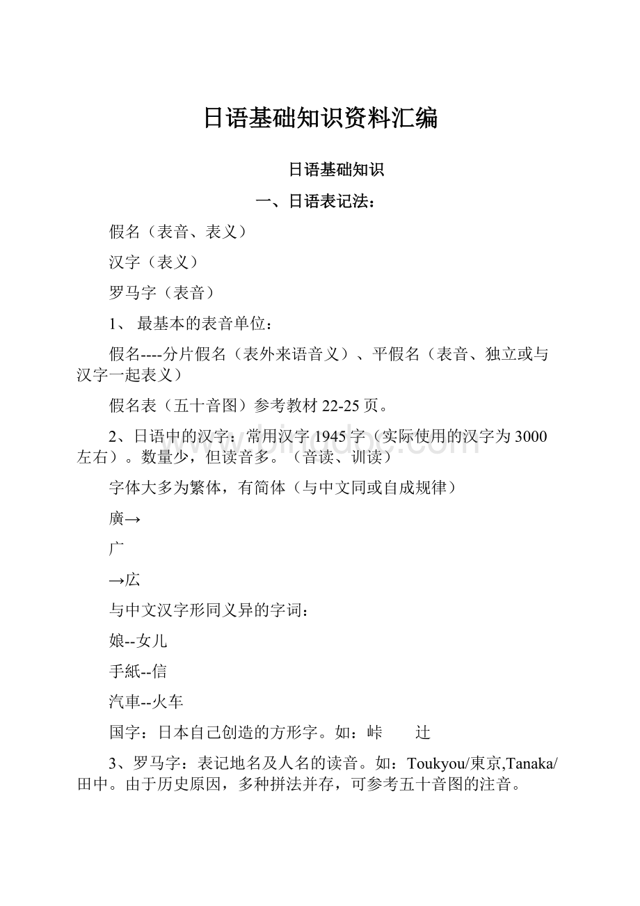 日语基础知识资料汇编.docx_第1页