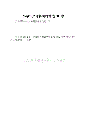 小学作文开篇训练精选 800字.docx