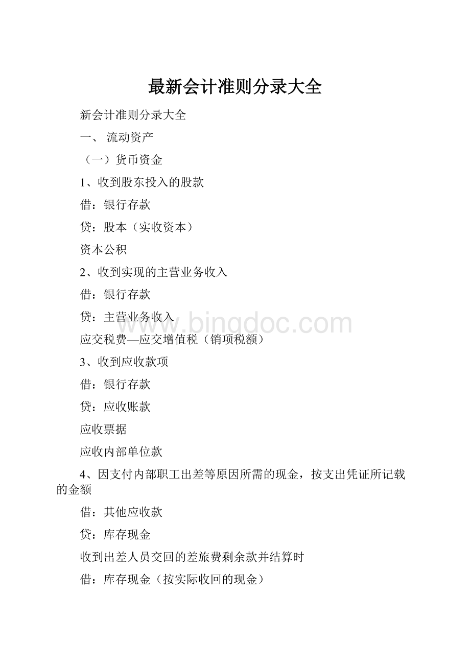 最新会计准则分录大全.docx