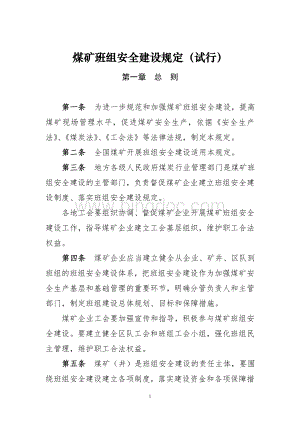 煤矿班组安全建设规定(试行).doc