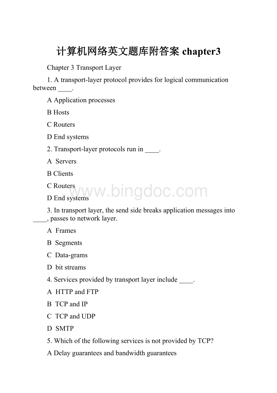 计算机网络英文题库附答案chapter3.docx