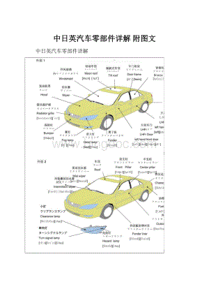 中日英汽车零部件详解 附图文.docx