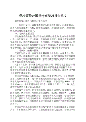 学校领导赴国外考察学习报告范文.docx