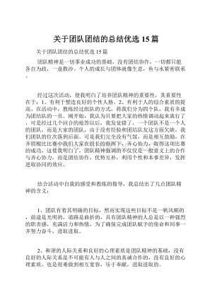 关于团队团结的总结优选15篇.docx