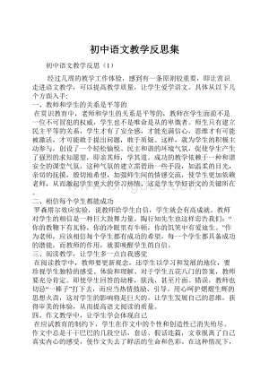 初中语文教学反思集.docx