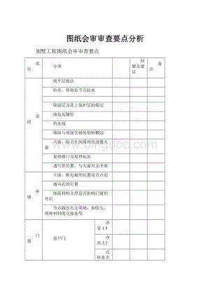 图纸会审审查要点分析.docx