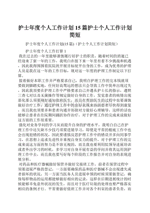 护士年度个人工作计划15篇护士个人工作计划简短.docx