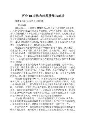 两会10大热点问题搜集与剖析.docx