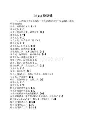PS cs4快捷键.docx