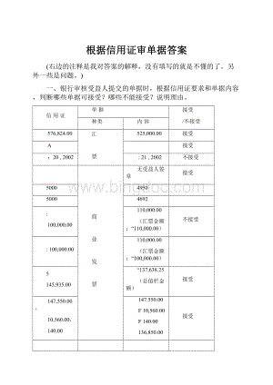 根据信用证审单据答案.docx