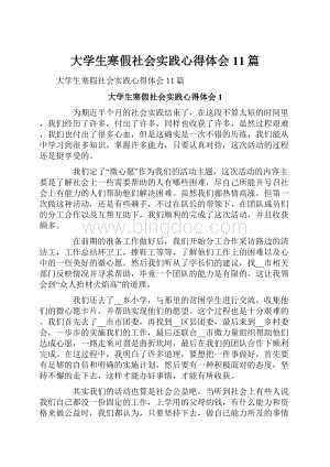 大学生寒假社会实践心得体会11篇.docx