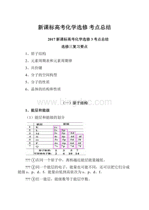 新课标高考化学选修 考点总结.docx