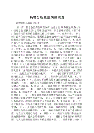 药物分析总监岗位职责.docx