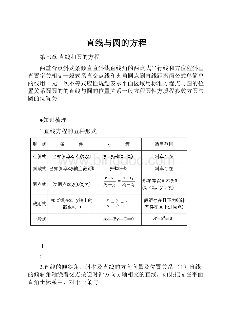 直线与圆的方程.docx_第1页