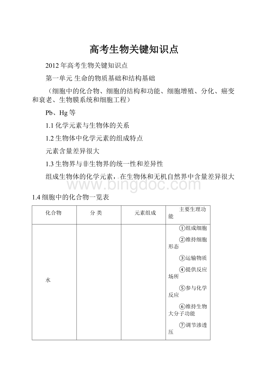 高考生物关键知识点.docx_第1页