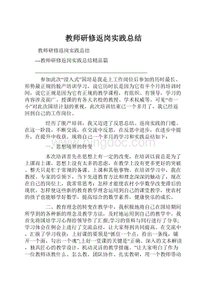 教师研修返岗实践总结.docx