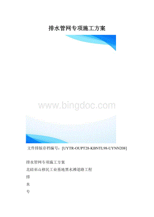 排水管网专项施工方案.docx