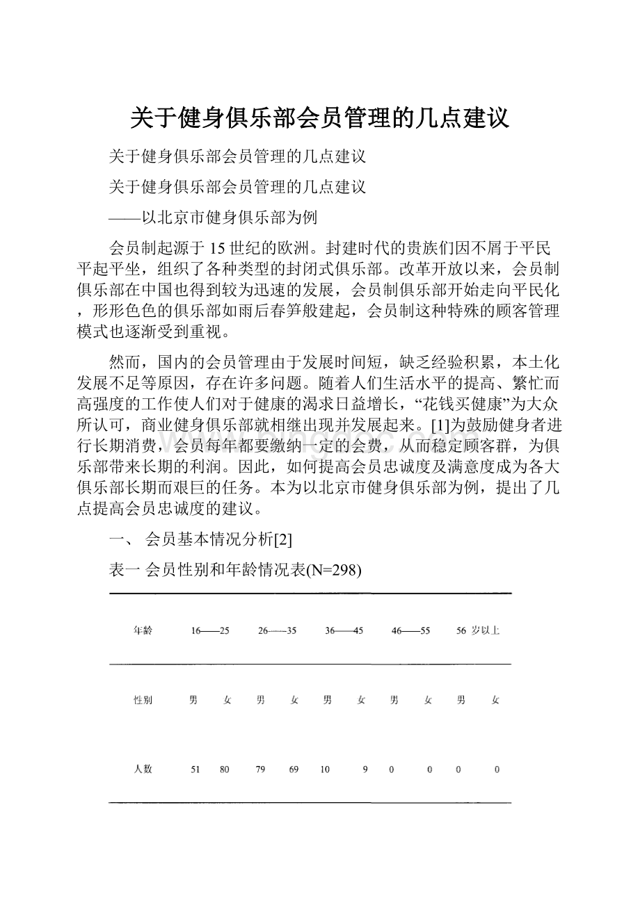 关于健身俱乐部会员管理的几点建议.docx