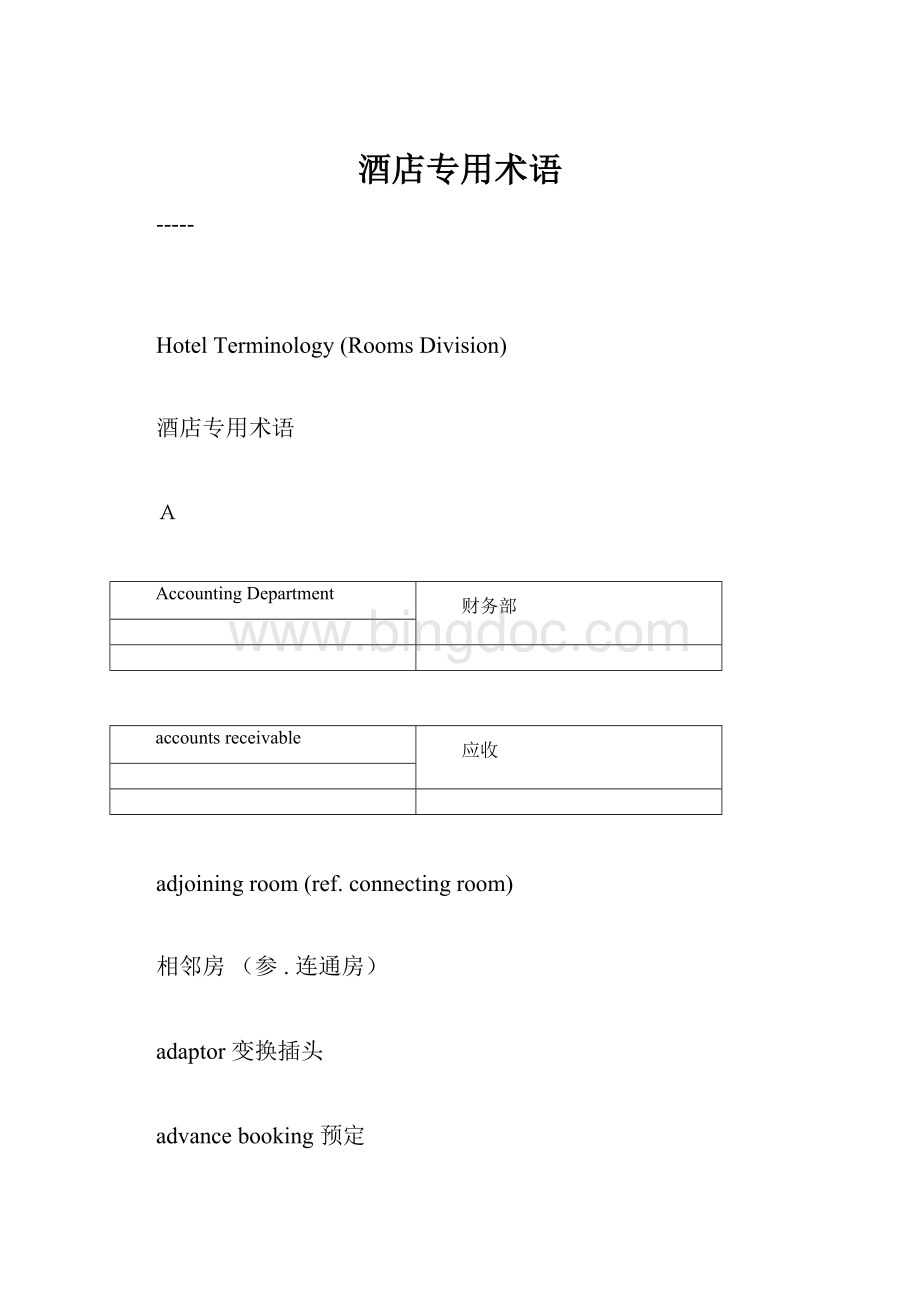 酒店专用术语.docx_第1页