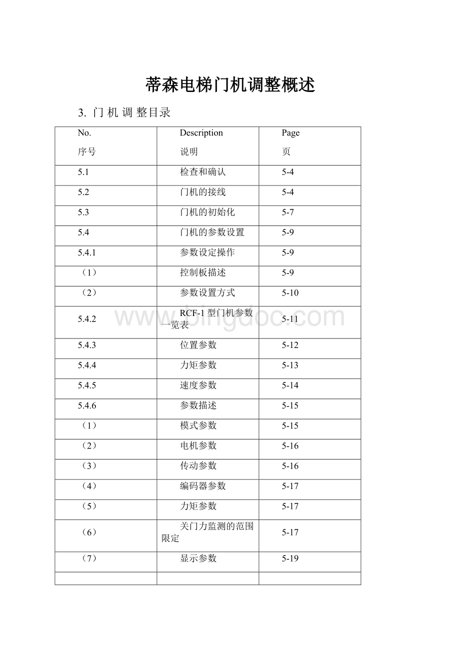 蒂森电梯门机调整概述.docx_第1页